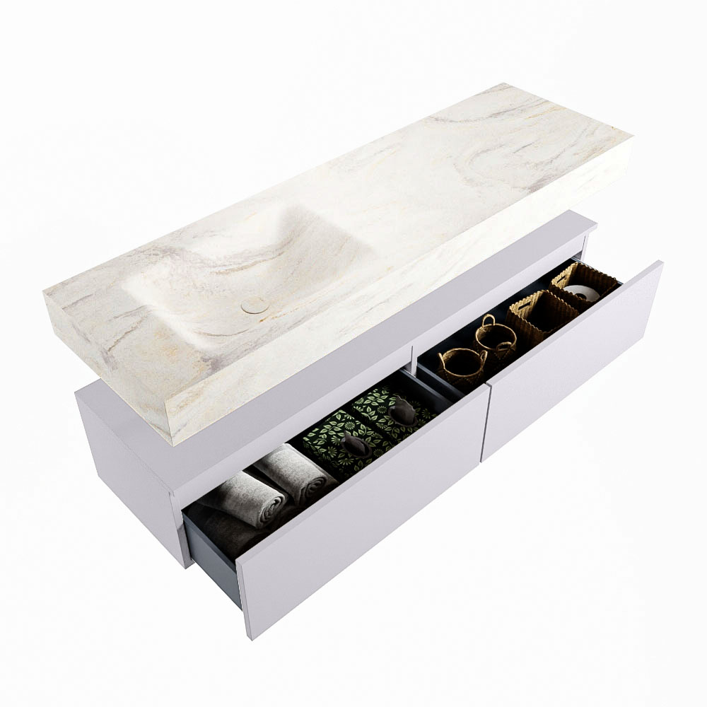 MONDIAZ ALAN-DLUX 150cm mueble de baño Cale 2 cajones. Lavabo CLOUD Izquierda 1 orificio color Ostra. 6 MONDIAZ ALAN-DLUX 150cm mueble de baño Cale 2 cajones. Lavabo CLOUD Izquierda 1 orificio color Ostra. - Imagen 6