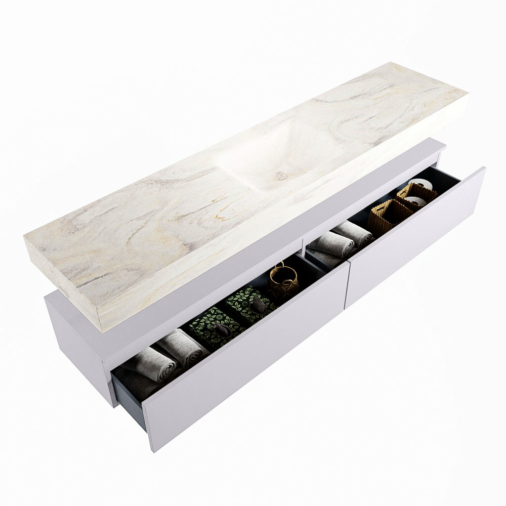 MONDIAZ ALAN-DLUX 200cm mueble de baño Cale 2 cajones. Lavabo CLOUD Centro 1 orificio color Ostra. 6 MONDIAZ ALAN-DLUX 200cm mueble de baño Cale 2 cajones. Lavabo CLOUD Centro 1 orificio color Ostra. - Imagen 6