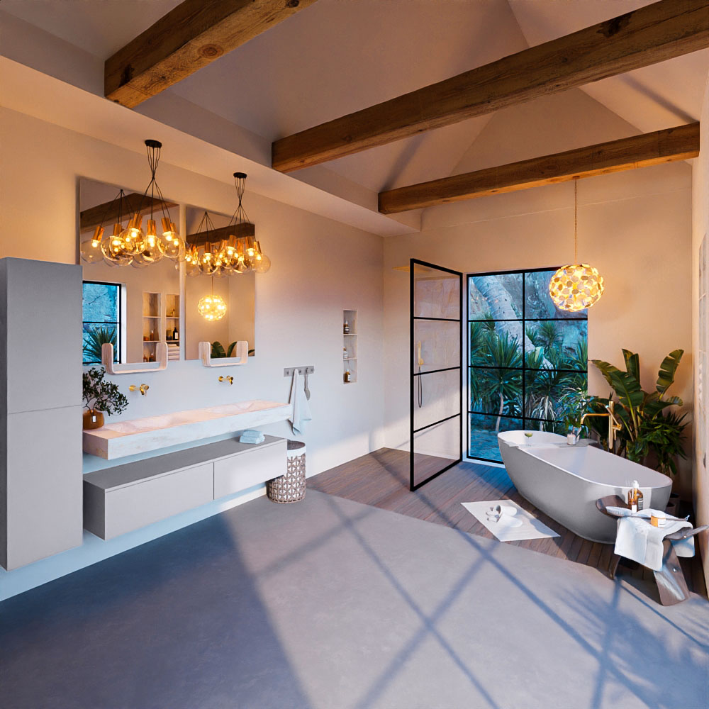 MONDIAZ ALAN-DLUX 150cm mueble de baño Cale 2 cajones. Lavabo CLOUD Doble sin orificios color Ostra. 3 MONDIAZ ALAN-DLUX 150cm mueble de baño Cale 2 cajones. Lavabo CLOUD Doble sin orificios color Ostra. - Imagen 3
