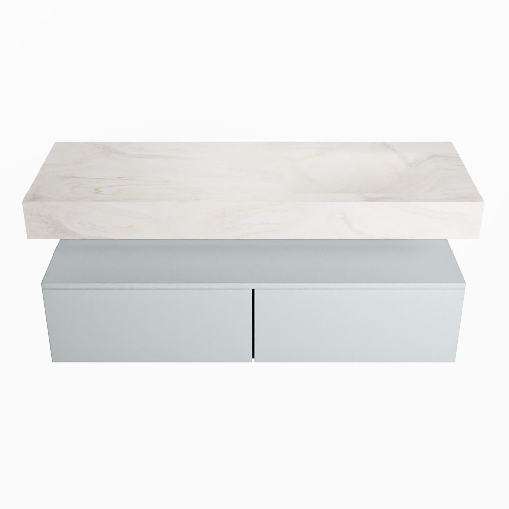 MONDIAZ ALAN-DLUX 130cm mueble de baño Clay 2 cajones. Lavabo CLOUD Derecho sin orificios color Ostra. 4 MONDIAZ ALAN-DLUX 130cm mueble de baño Clay 2 cajones. Lavabo CLOUD Derecho sin orificios color Ostra. - Imagen 4