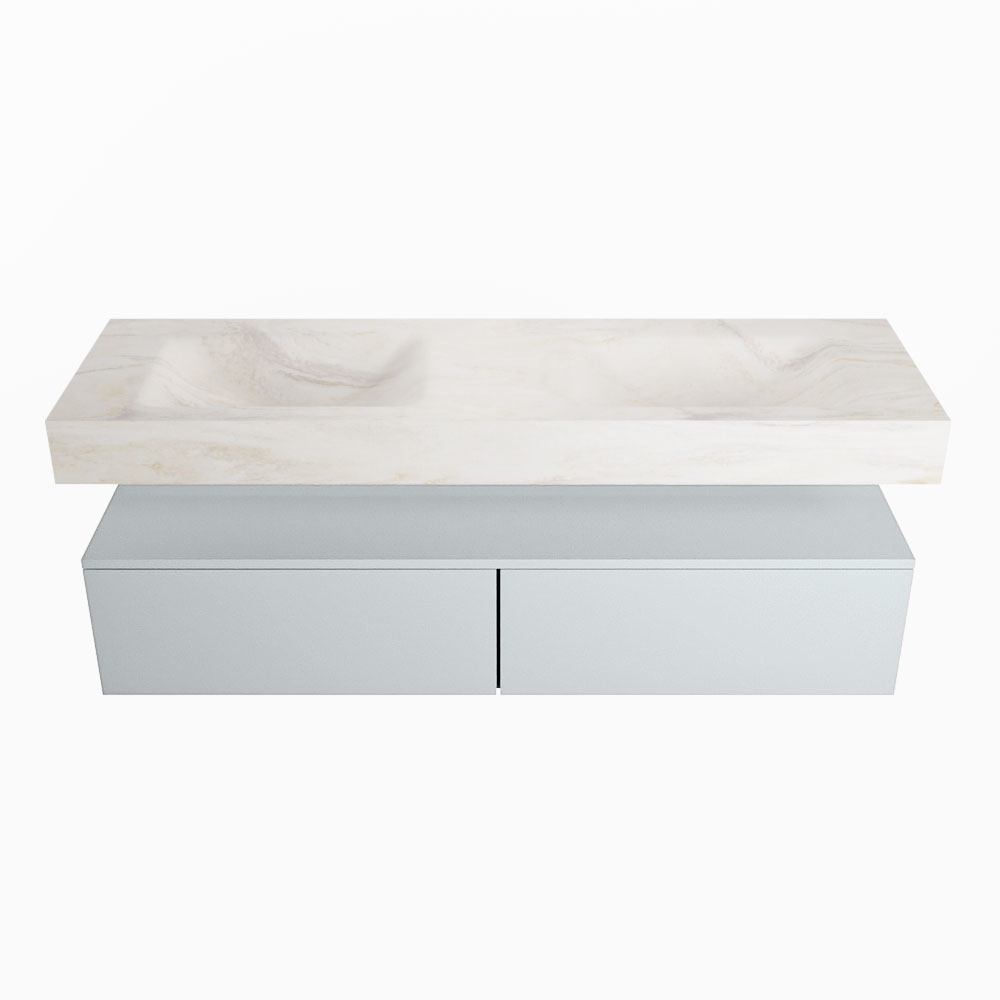 MONDIAZ ALAN-DLUX 150cm mueble de baño Clay 2 cajones. Lavabo CLOUD Doble 2 orificios color Ostra. 4 MONDIAZ ALAN-DLUX 150cm mueble de baño Clay 2 cajones. Lavabo CLOUD Doble 2 orificios color Ostra. - Imagen 4