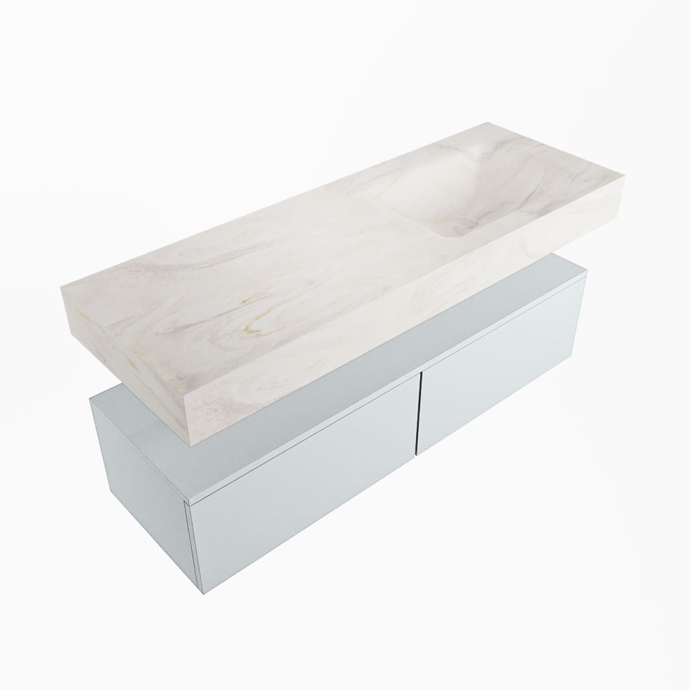 MONDIAZ ALAN-DLUX 130cm mueble de baño Clay 2 cajones. Lavabo CLOUD Derecho sin orificios color Ostra. 5 MONDIAZ ALAN-DLUX 130cm mueble de baño Clay 2 cajones. Lavabo CLOUD Derecho sin orificios color Ostra. - Imagen 5