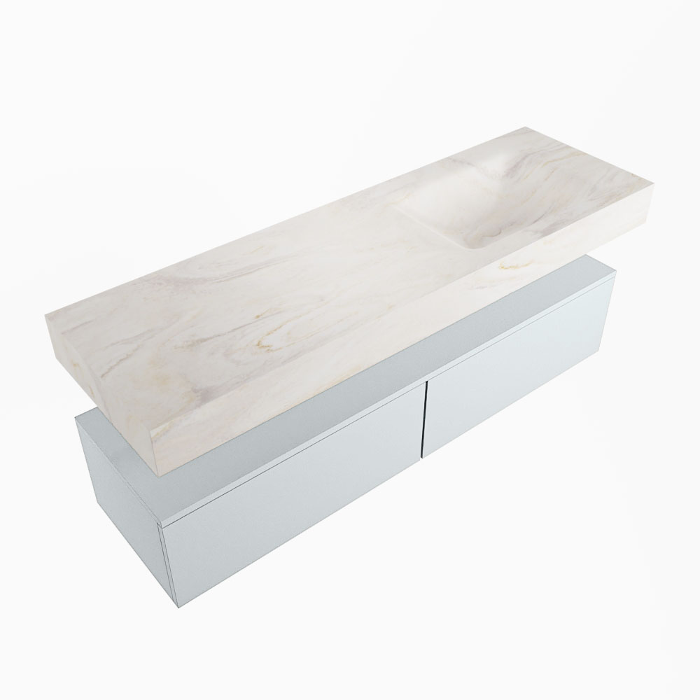 MONDIAZ ALAN-DLUX 150cm mueble de baño Clay 2 cajones. Lavabo CLOUD Derecho sin orificios color Ostra. 5 MONDIAZ ALAN-DLUX 150cm mueble de baño Clay 2 cajones. Lavabo CLOUD Derecho sin orificios color Ostra. - Imagen 5