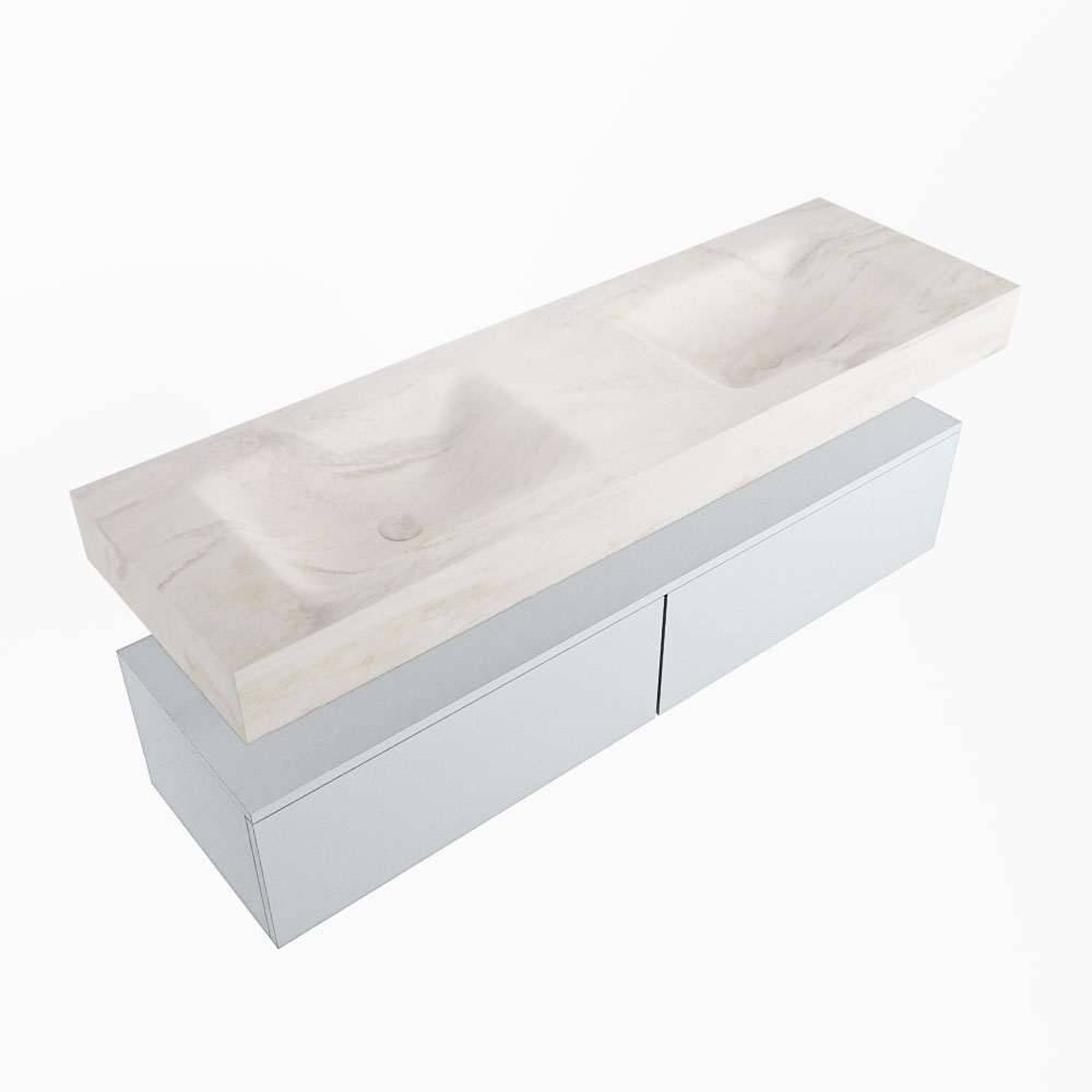 MONDIAZ ALAN-DLUX 150cm mueble de baño Clay 2 cajones. Lavabo CLOUD Doble 2 orificios color Ostra. 5 MONDIAZ ALAN-DLUX 150cm mueble de baño Clay 2 cajones. Lavabo CLOUD Doble 2 orificios color Ostra. - Imagen 5