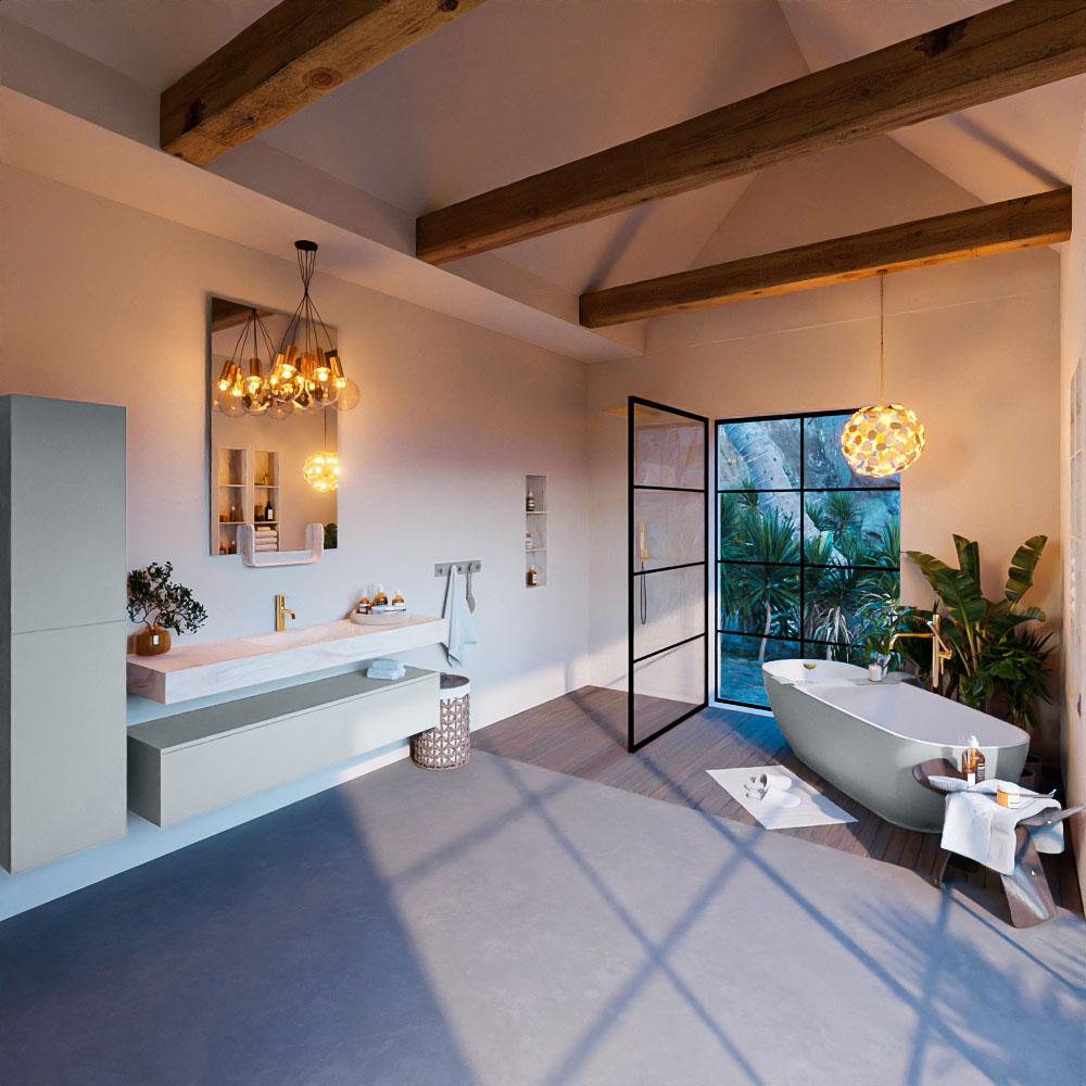 MONDIAZ ALAN-DLUX 150cm mueble de baño Clay 1 cajón. Lavabo CLOUD Centro 1 orificio color Ostra. 3 MONDIAZ ALAN-DLUX 150cm mueble de baño Clay 1 cajón. Lavabo CLOUD Centro 1 orificio color Ostra. - Imagen 3