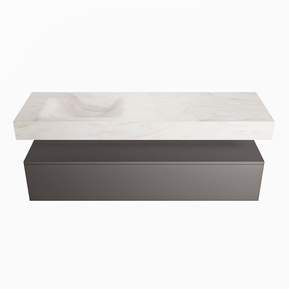 MONDIAZ ALAN-DLUX 150cm mueble de baño Dark Grey 1 cajón. Lavabo CLOUD Izquierda 1 orificio color Ostra. 4 MONDIAZ ALAN-DLUX 150cm mueble de baño Dark Grey 1 cajón. Lavabo CLOUD Izquierda 1 orificio color Ostra. - Imagen 4