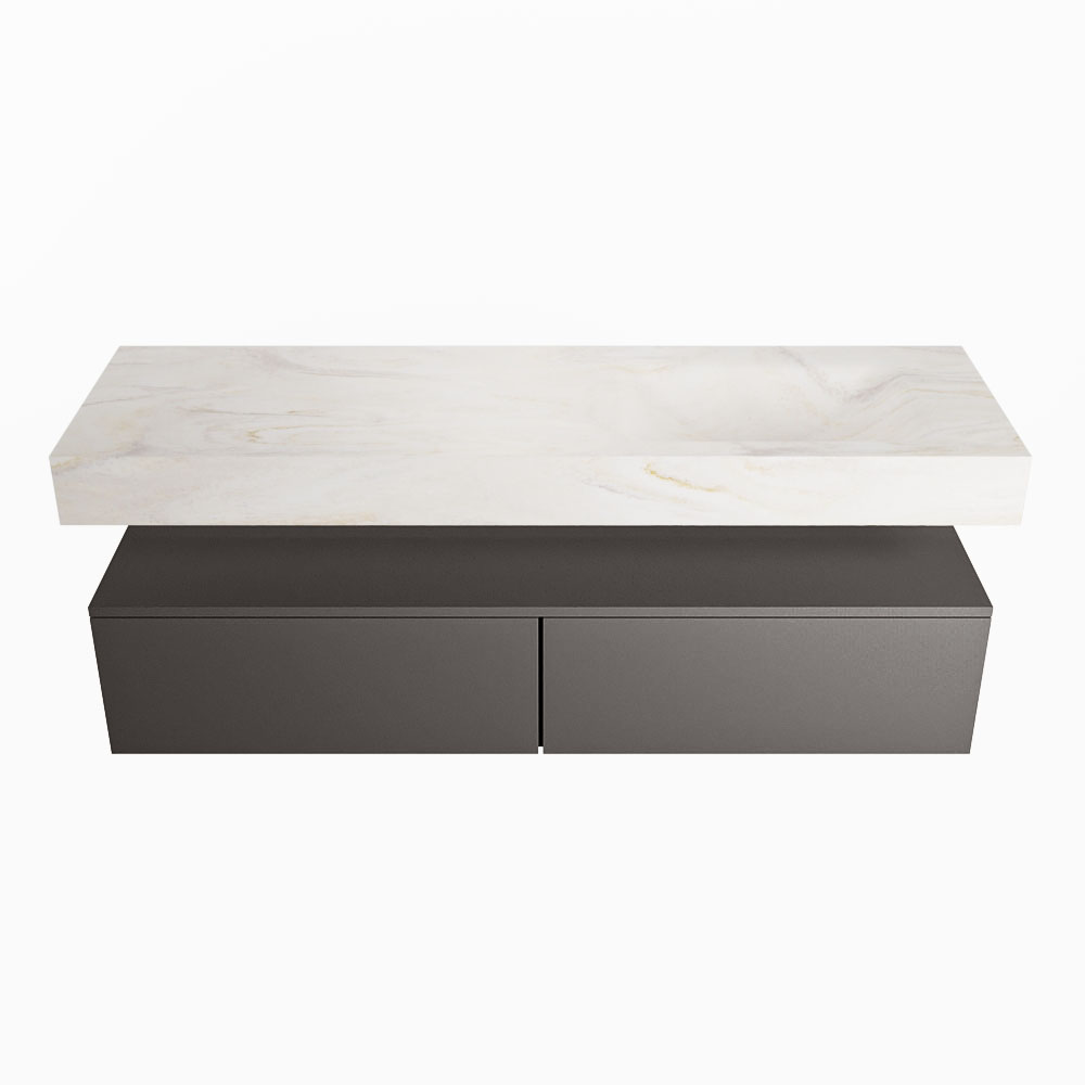 MONDIAZ ALAN-DLUX 150cm mueble de baño Dark Grey 2 cajones. Lavabo CLOUD Derecho 1 orificio color Ostra. 4 MONDIAZ ALAN-DLUX 150cm mueble de baño Dark Grey 2 cajones. Lavabo CLOUD Derecho 1 orificio color Ostra. - Imagen 4