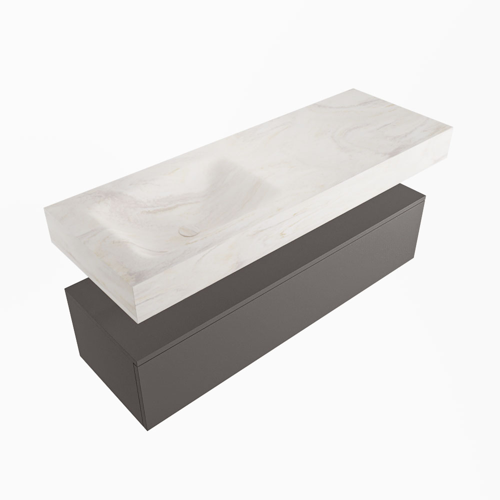 MONDIAZ ALAN-DLUX 130cm mueble de baño Dark Grey 1 cajón. Lavabo CLOUD Izquierda sin orificios color Ostra. 5 MONDIAZ ALAN-DLUX 130cm mueble de baño Dark Grey 1 cajón. Lavabo CLOUD Izquierda sin orificios color Ostra. - Imagen 5