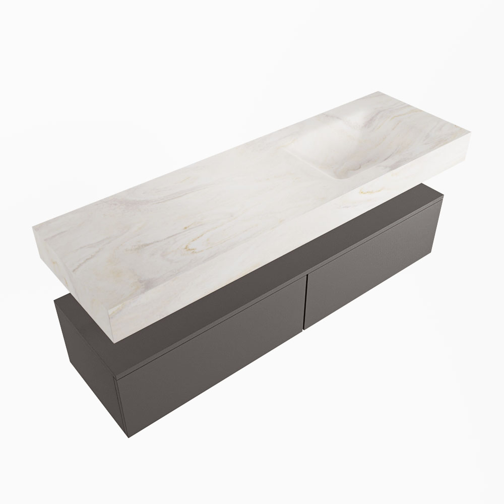 MONDIAZ ALAN-DLUX 150cm mueble de baño Dark Grey 2 cajones. Lavabo CLOUD Derecho 1 orificio color Ostra. 5 MONDIAZ ALAN-DLUX 150cm mueble de baño Dark Grey 2 cajones. Lavabo CLOUD Derecho 1 orificio color Ostra. - Imagen 5