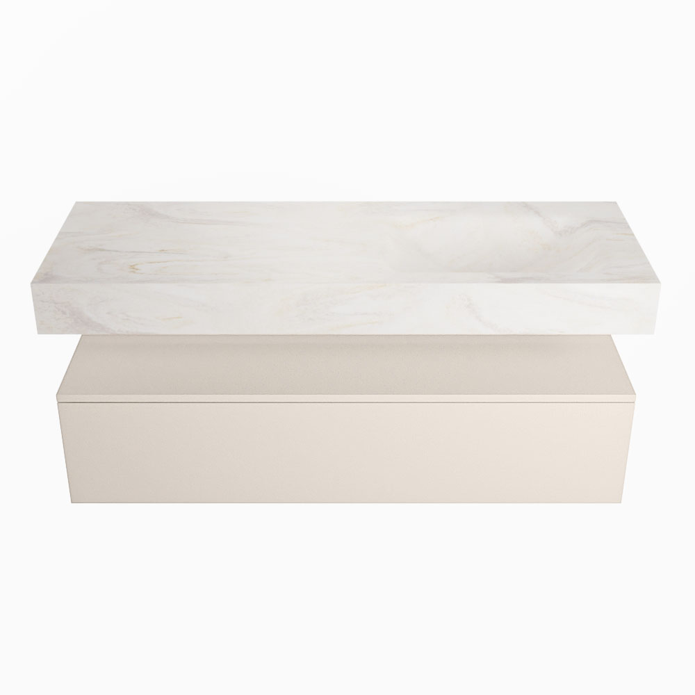 MONDIAZ ALAN-DLUX 130cm mueble de baño Linen 1 cajón. Lavabo CLOUD Derecho sin orificios color Ostra. 4 MONDIAZ ALAN-DLUX 130cm mueble de baño Linen 1 cajón. Lavabo CLOUD Derecho sin orificios color Ostra. - Imagen 4