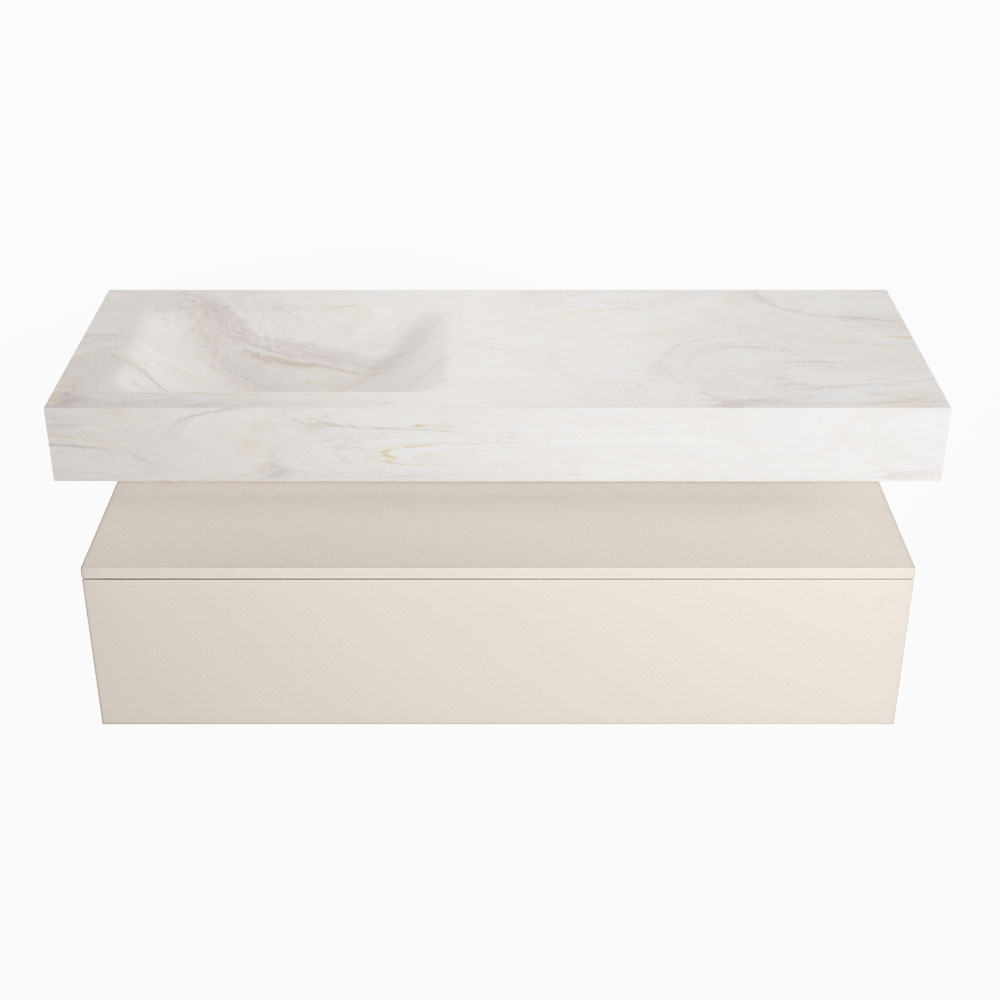 MONDIAZ ALAN-DLUX 130cm mueble de baño Linen 1 cajón. Lavabo CLOUD Izquierda 1 orificio color Ostra. 4 MONDIAZ ALAN-DLUX 130cm mueble de baño Linen 1 cajón. Lavabo CLOUD Izquierda 1 orificio color Ostra. - Imagen 4