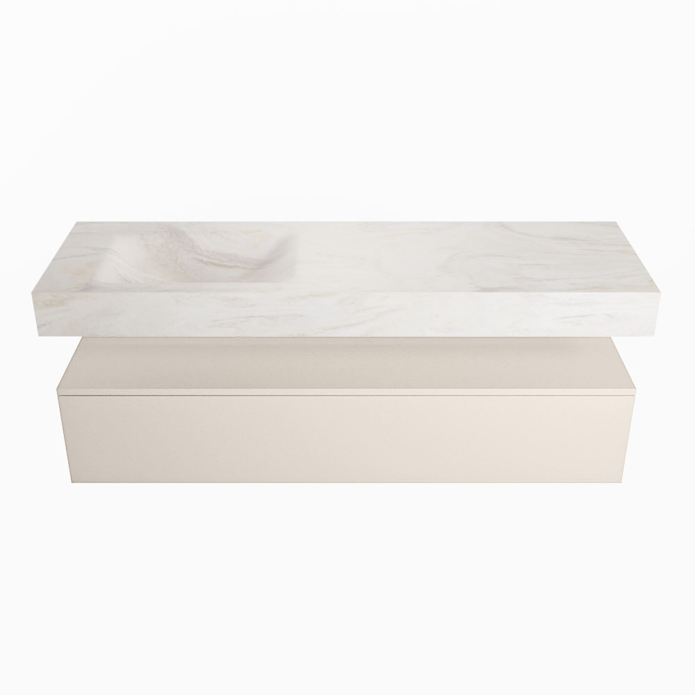 MONDIAZ ALAN-DLUX 150cm mueble de baño Linen 1 cajón. Lavabo CLOUD Izquierda 1 orificio color Ostra. 4 MONDIAZ ALAN-DLUX 150cm mueble de baño Linen 1 cajón. Lavabo CLOUD Izquierda 1 orificio color Ostra. - Imagen 4