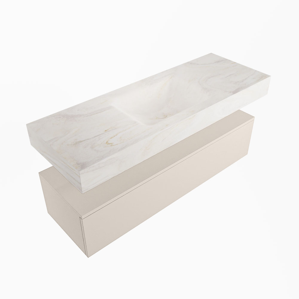MONDIAZ ALAN-DLUX 130cm mueble de baño Linen 1 cajón. Lavabo CLOUD Centro sin orificios color Ostra. 5 MONDIAZ ALAN-DLUX 130cm mueble de baño Linen 1 cajón. Lavabo CLOUD Centro sin orificios color Ostra. - Imagen 5