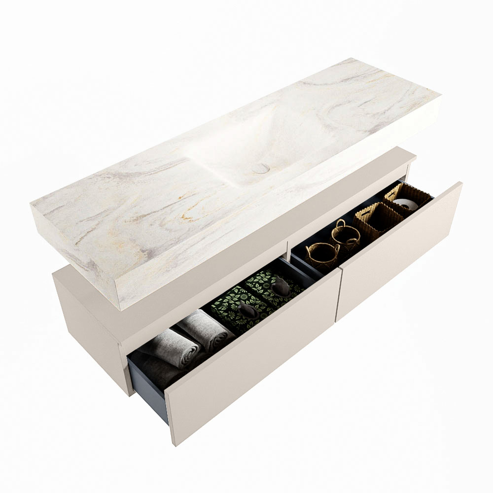 MONDIAZ ALAN-DLUX 150cm mueble de baño Linen 2 cajones. Lavabo CLOUD Centro 1 orificio color Ostra. 6 MONDIAZ ALAN-DLUX 150cm mueble de baño Linen 2 cajones. Lavabo CLOUD Centro 1 orificio color Ostra. - Imagen 6
