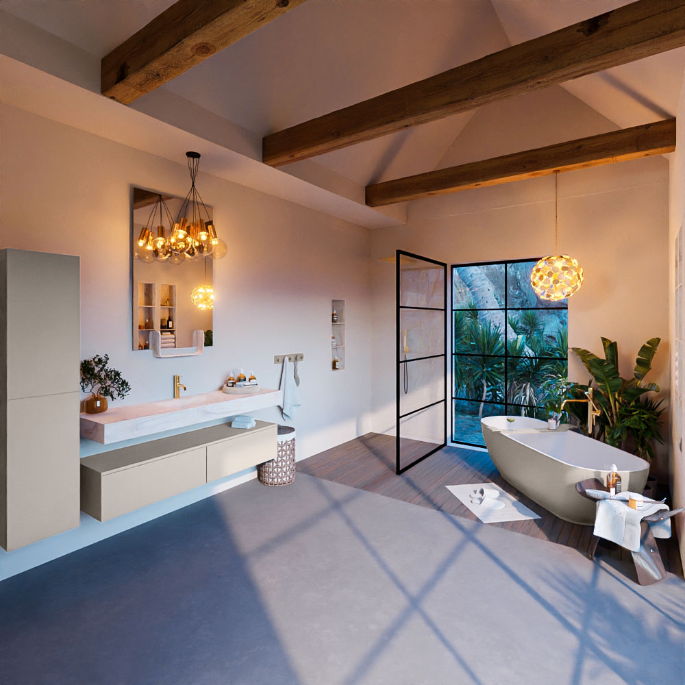 MONDIAZ ALAN-DLUX 150cm mueble de baño Linen 2 cajones. Lavabo CLOUD Centro 1 orificio color Ostra. 3 MONDIAZ ALAN-DLUX 150cm mueble de baño Linen 2 cajones. Lavabo CLOUD Centro 1 orificio color Ostra. - Imagen 3