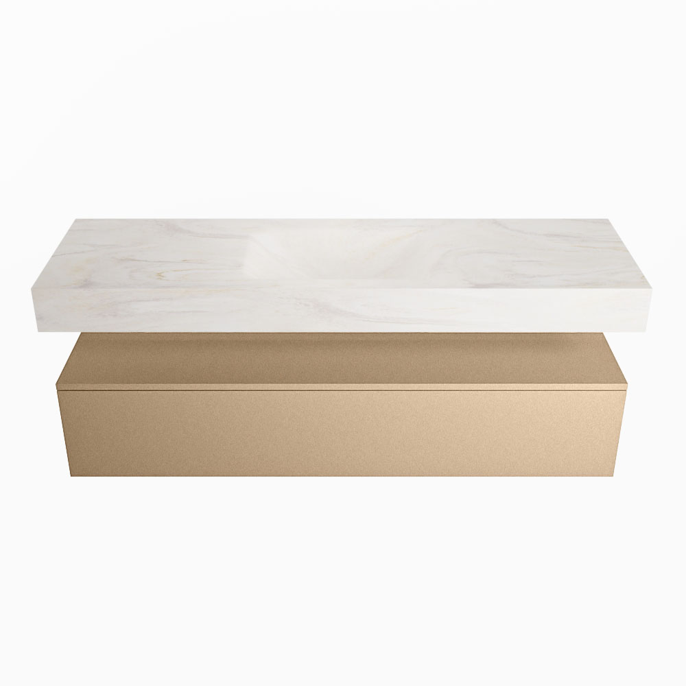 MONDIAZ ALAN-DLUX 150cm mueble de baño Oro 1 cajón. Lavabo CLOUD Centro 1 orificio color Ostra. 4 MONDIAZ ALAN-DLUX 150cm mueble de baño Oro 1 cajón. Lavabo CLOUD Centro 1 orificio color Ostra. - Imagen 4