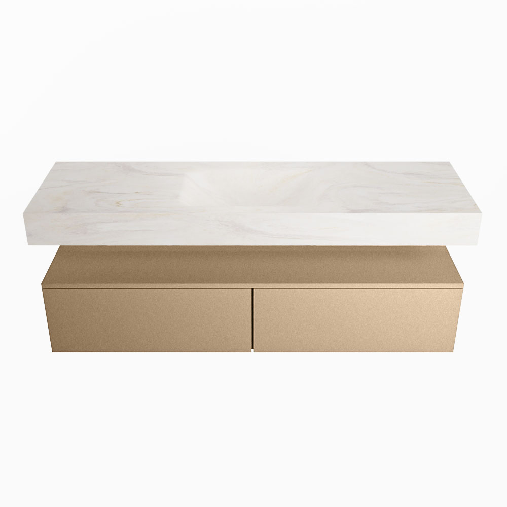 MONDIAZ ALAN-DLUX 150cm mueble de baño Oro 2 cajones. Lavabo CLOUD Centro sin orificios color Ostra. 4 MONDIAZ ALAN-DLUX 150cm mueble de baño Oro 2 cajones. Lavabo CLOUD Centro sin orificios color Ostra. - Imagen 4