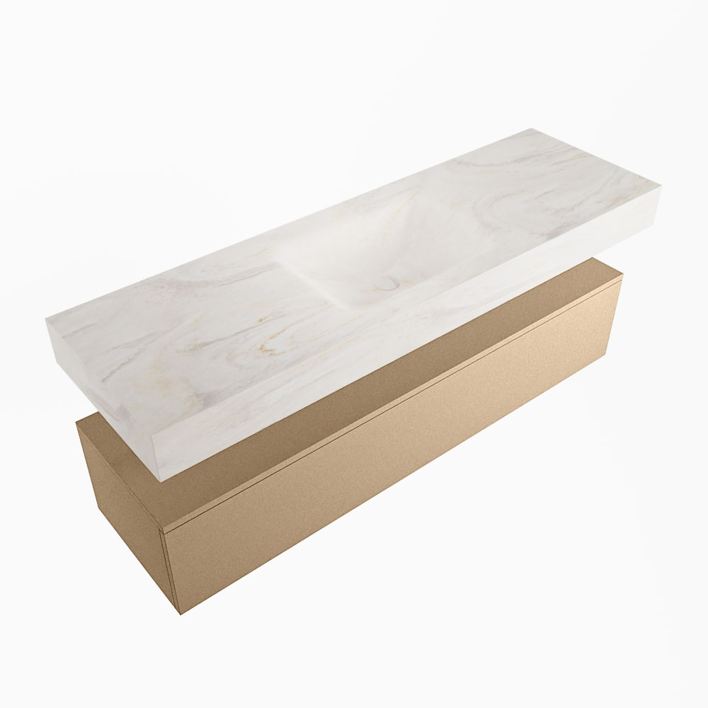 MONDIAZ ALAN-DLUX 150cm mueble de baño Oro 1 cajón. Lavabo CLOUD Centro 1 orificio color Ostra. 5 MONDIAZ ALAN-DLUX 150cm mueble de baño Oro 1 cajón. Lavabo CLOUD Centro 1 orificio color Ostra. - Imagen 5
