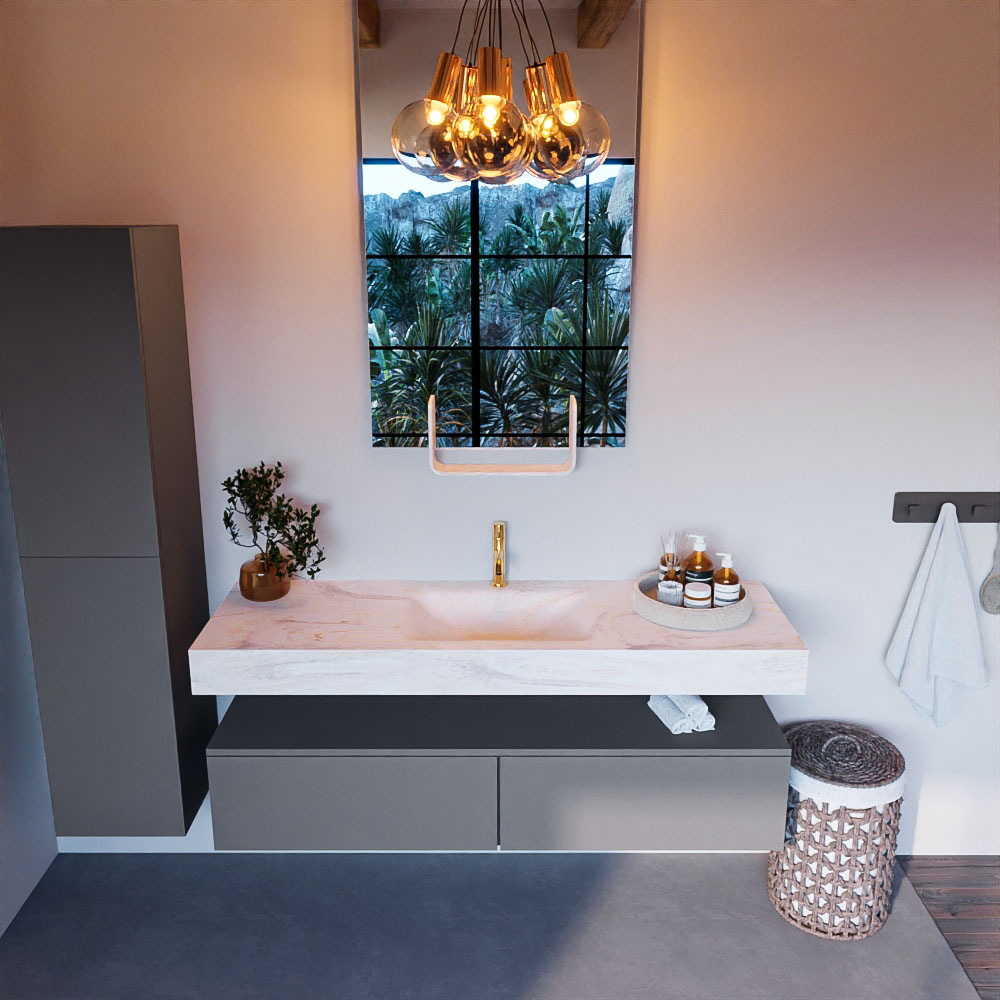MONDIAZ ALAN-DLUX 150cm mueble de baño Plata 2 cajones. Lavabo CLOUD Centro 1 orificio color Ostra. 2 MONDIAZ ALAN-DLUX 150cm mueble de baño Plata 2 cajones. Lavabo CLOUD Centro 1 orificio color Ostra. - Imagen 2