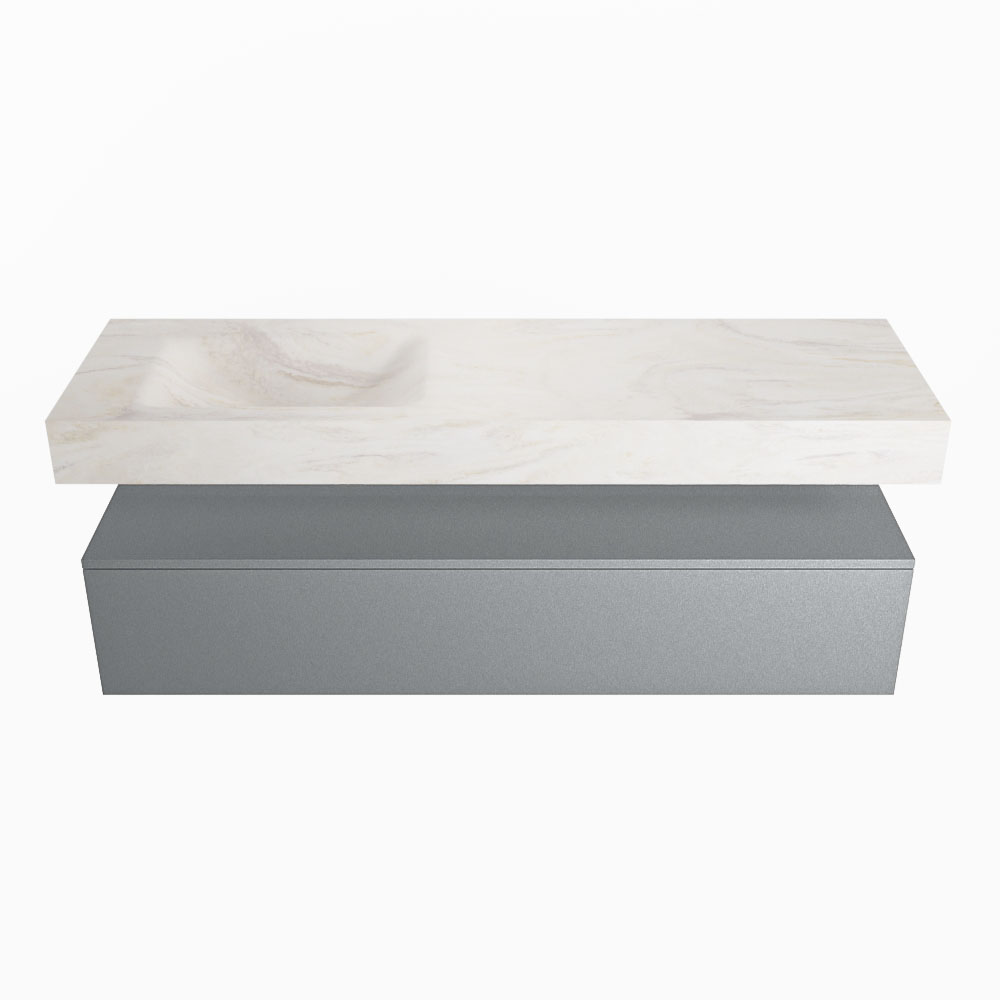 MONDIAZ ALAN-DLUX 150cm mueble de baño Plata 1 cajón. Lavabo CLOUD Izquierda 1 orificio color Ostra. 4 MONDIAZ ALAN-DLUX 150cm mueble de baño Plata 1 cajón. Lavabo CLOUD Izquierda 1 orificio color Ostra. - Imagen 4
