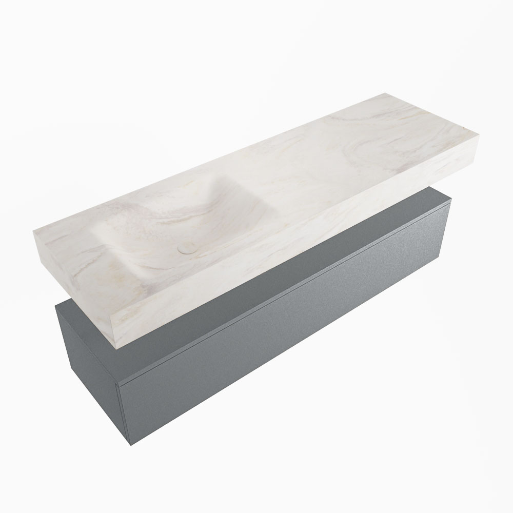 MONDIAZ ALAN-DLUX 150cm mueble de baño Plata 1 cajón. Lavabo CLOUD Izquierda 1 orificio color Ostra. 5 MONDIAZ ALAN-DLUX 150cm mueble de baño Plata 1 cajón. Lavabo CLOUD Izquierda 1 orificio color Ostra. - Imagen 5