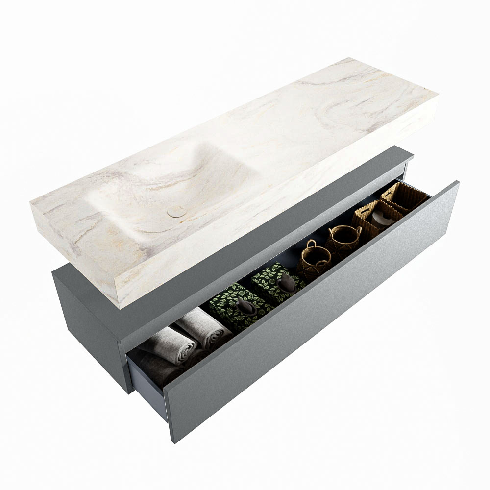 MONDIAZ ALAN-DLUX 150cm mueble de baño Plata 1 cajón. Lavabo CLOUD Izquierda 1 orificio color Ostra. 6 MONDIAZ ALAN-DLUX 150cm mueble de baño Plata 1 cajón. Lavabo CLOUD Izquierda 1 orificio color Ostra. - Imagen 6