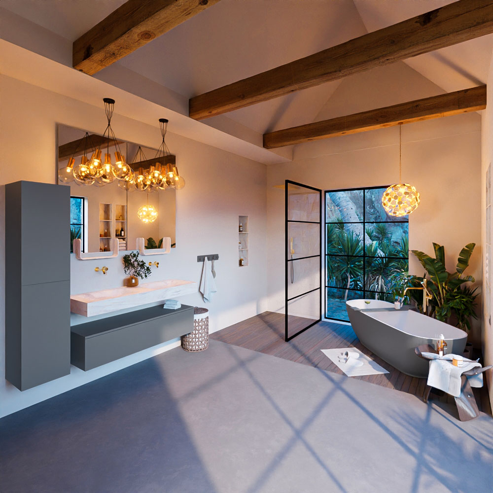 MONDIAZ ALAN-DLUX 130cm mueble de baño Plata 1 cajón. Lavabo CLOUD Doble sin orificios color Ostra. 3 MONDIAZ ALAN-DLUX 130cm mueble de baño Plata 1 cajón. Lavabo CLOUD Doble sin orificios color Ostra. - Imagen 3