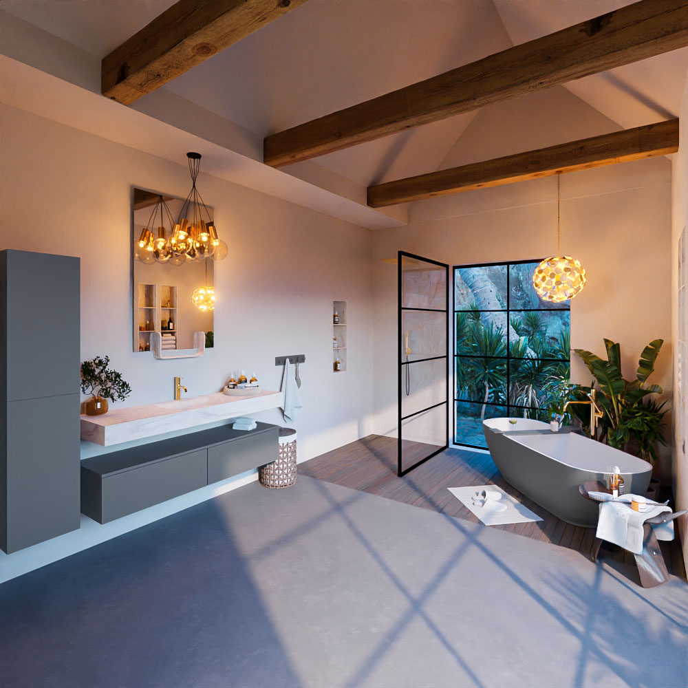 MONDIAZ ALAN-DLUX 150cm mueble de baño Plata 2 cajones. Lavabo CLOUD Centro 1 orificio color Ostra. 3 MONDIAZ ALAN-DLUX 150cm mueble de baño Plata 2 cajones. Lavabo CLOUD Centro 1 orificio color Ostra. - Imagen 3