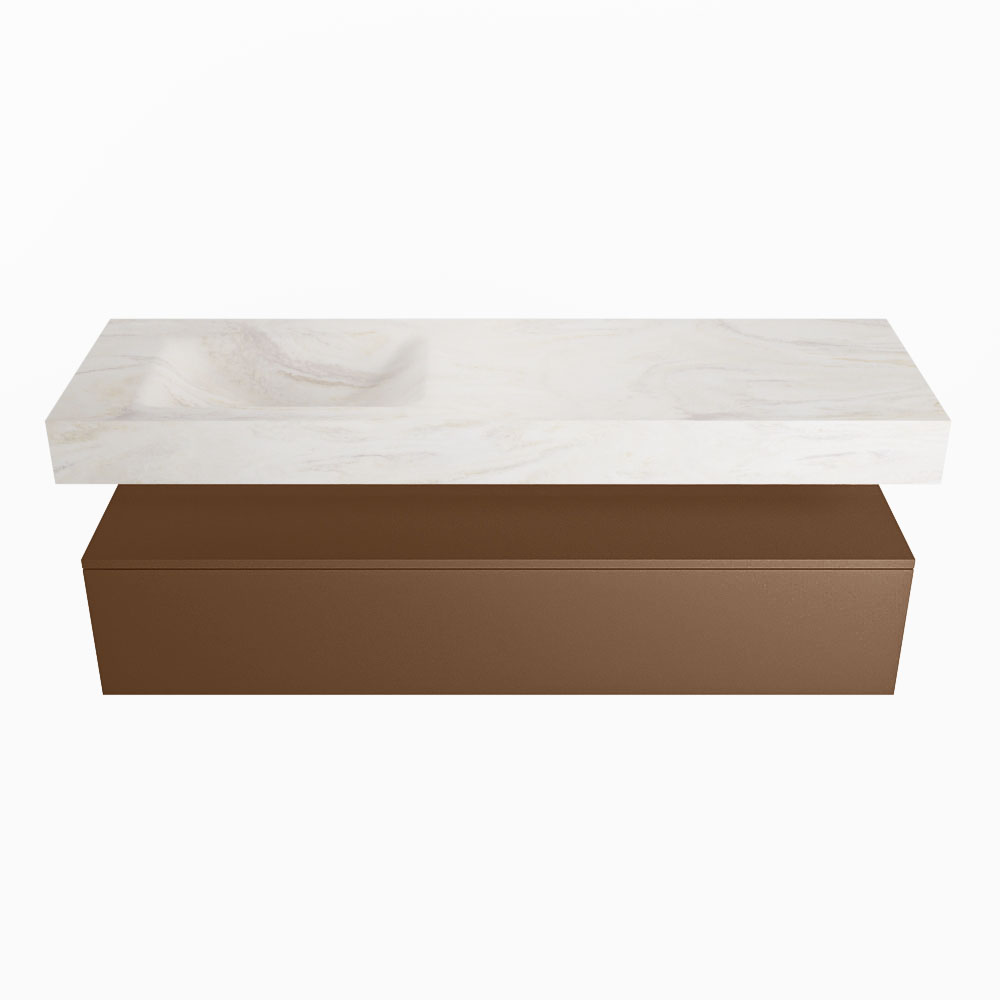 MONDIAZ ALAN-DLUX 150cm mueble de baño Rust 1 cajón. Lavabo CLOUD Izquierda 1 orificio color Ostra. 4 MONDIAZ ALAN-DLUX 150cm mueble de baño Rust 1 cajón. Lavabo CLOUD Izquierda 1 orificio color Ostra. - Imagen 4
