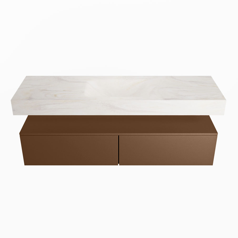 MONDIAZ ALAN-DLUX 150cm mueble de baño Rust 2 cajones. Lavabo CLOUD Centro 1 orificio color Ostra. 4 MONDIAZ ALAN-DLUX 150cm mueble de baño Rust 2 cajones. Lavabo CLOUD Centro 1 orificio color Ostra. - Imagen 4