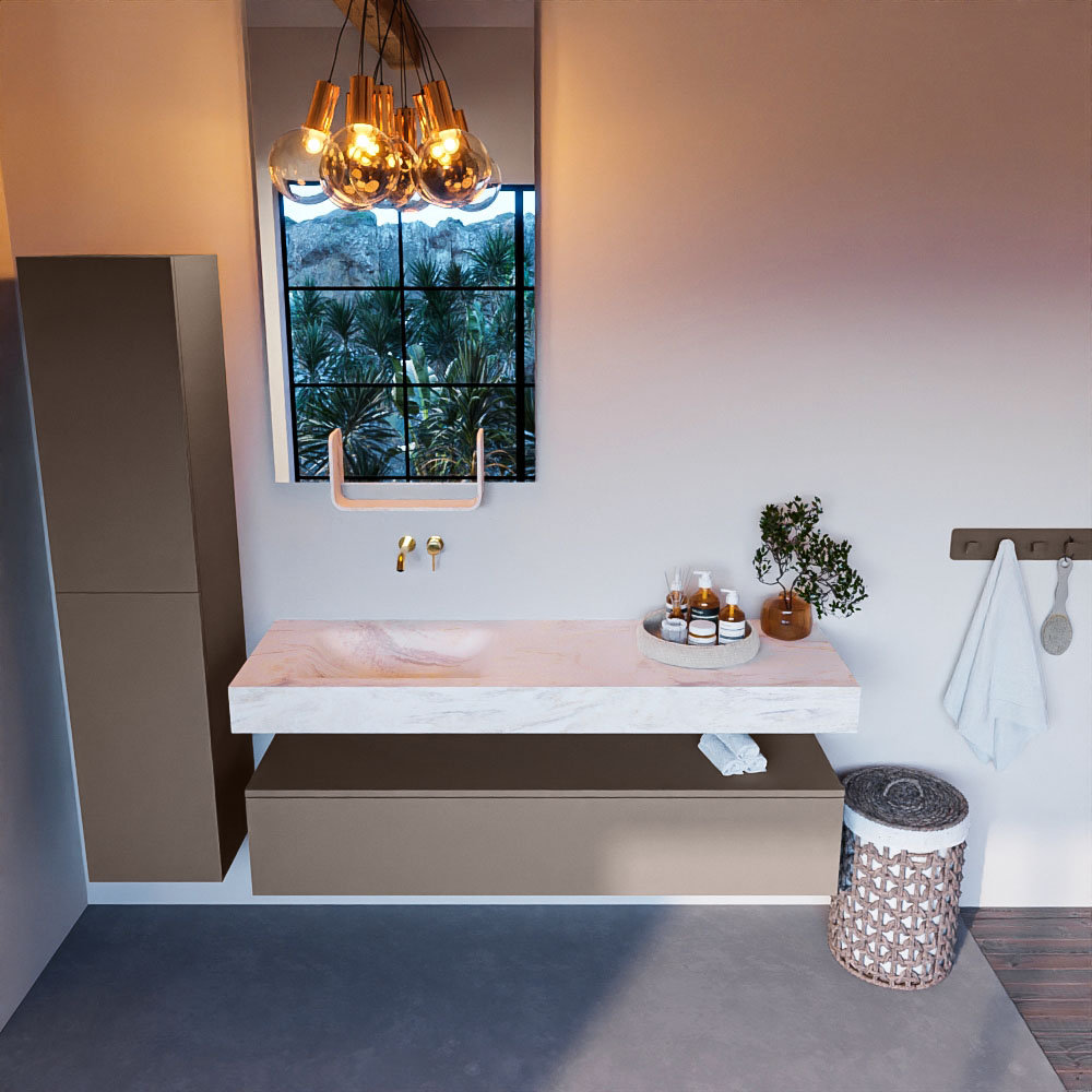 MONDIAZ ALAN-DLUX 150cm mueble de baño Smoke 1 cajón. Lavabo CLOUD Izquierda sin orificios color Ostra. 2 MONDIAZ ALAN-DLUX 150cm mueble de baño Smoke 1 cajón. Lavabo CLOUD Izquierda sin orificios color Ostra. - Imagen 2