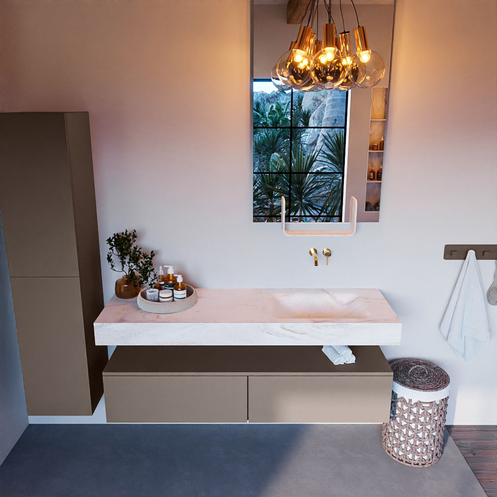 MONDIAZ ALAN-DLUX 150cm mueble de baño Smoke 2 cajones. Lavabo CLOUD Derecho sin orificios color Ostra. 2 MONDIAZ ALAN-DLUX 150cm mueble de baño Smoke 2 cajones. Lavabo CLOUD Derecho sin orificios color Ostra. - Imagen 2