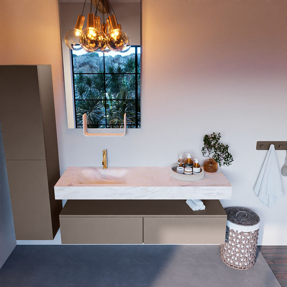 MONDIAZ ALAN-DLUX 150cm mueble de baño Smoke 2 cajones. Lavabo CLOUD Izquierda 1 orificio color Ostra. 2 MONDIAZ ALAN-DLUX 150cm mueble de baño Smoke 2 cajones. Lavabo CLOUD Izquierda 1 orificio color Ostra. - Imagen 2