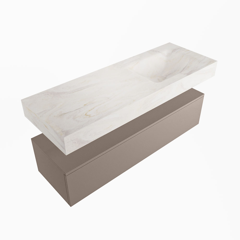 MONDIAZ ALAN-DLUX 130cm mueble de baño Smoke 1 cajón. Lavabo CLOUD Derecho sin orificios color Ostra. 5 MONDIAZ ALAN-DLUX 130cm mueble de baño Smoke 1 cajón. Lavabo CLOUD Derecho sin orificios color Ostra. - Imagen 5