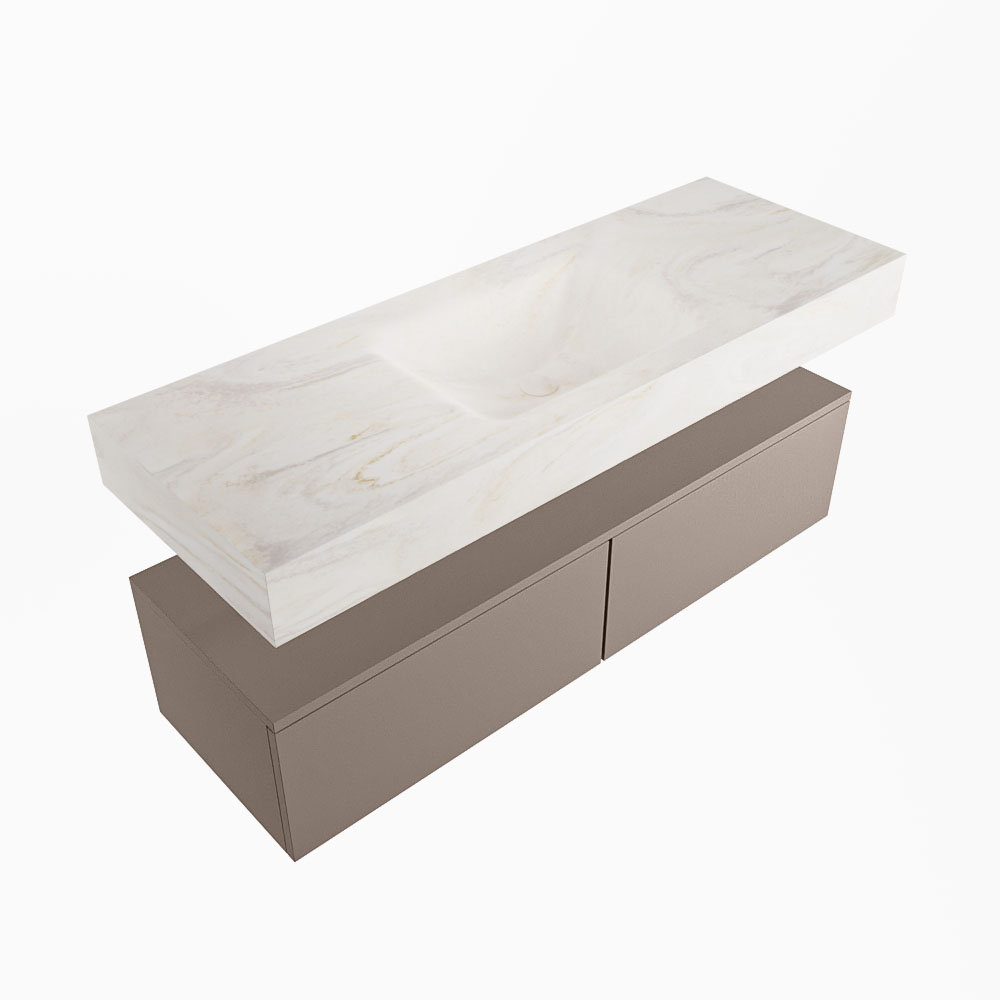 MONDIAZ ALAN-DLUX 130cm mueble de baño Smoke 2 cajones. Lavabo CLOUD Centro 1 orificio color Ostra. 5 MONDIAZ ALAN-DLUX 130cm mueble de baño Smoke 2 cajones. Lavabo CLOUD Centro 1 orificio color Ostra. - Imagen 5