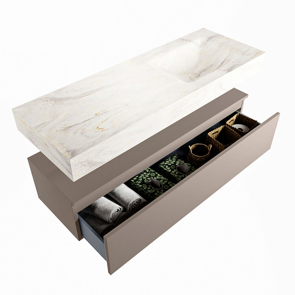 MONDIAZ ALAN-DLUX 130cm mueble de baño Smoke 1 cajón. Lavabo CLOUD Derecho sin orificios color Ostra. 6 MONDIAZ ALAN-DLUX 130cm mueble de baño Smoke 1 cajón. Lavabo CLOUD Derecho sin orificios color Ostra. - Imagen 6
