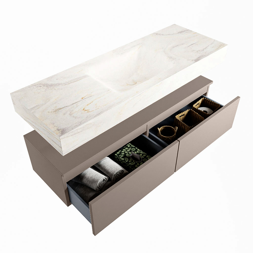 MONDIAZ ALAN-DLUX 130cm mueble de baño Smoke 2 cajones. Lavabo CLOUD Centro sin orificios color Ostra. 6 MONDIAZ ALAN-DLUX 130cm mueble de baño Smoke 2 cajones. Lavabo CLOUD Centro sin orificios color Ostra. - Imagen 6