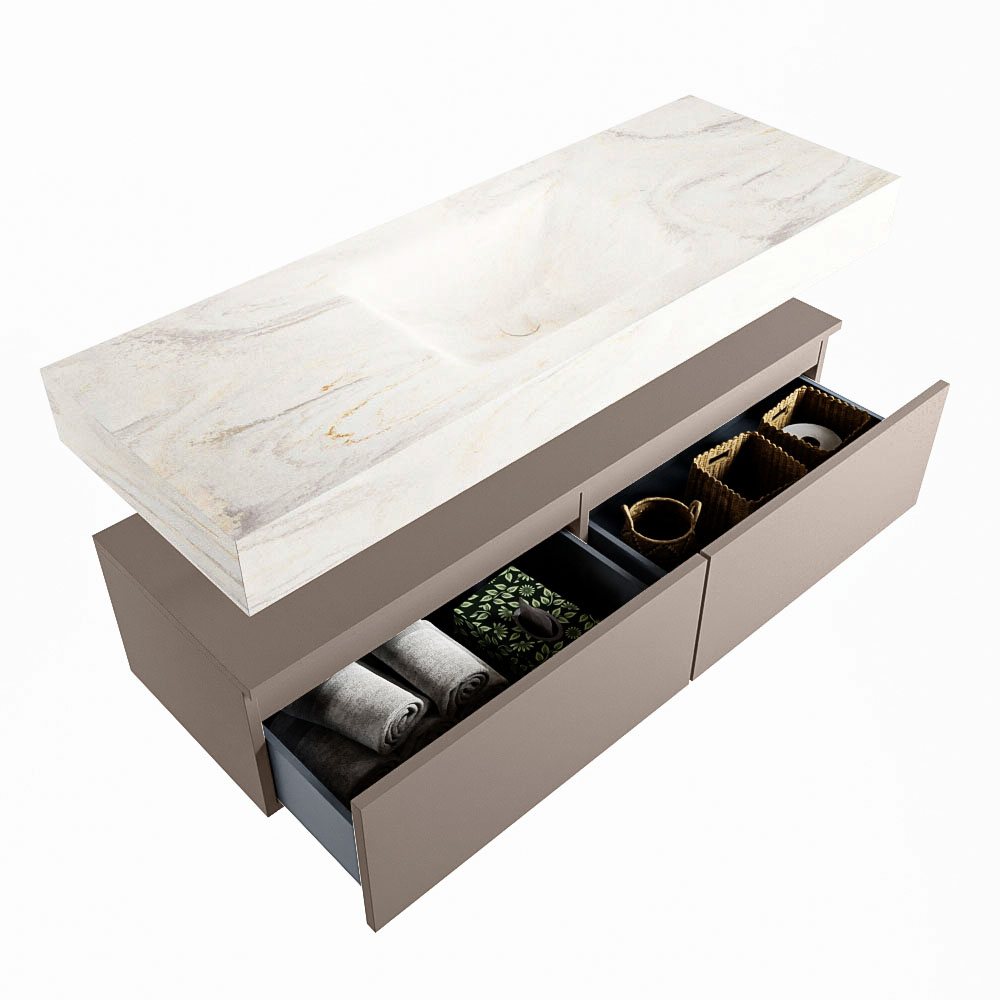 MONDIAZ ALAN-DLUX 130cm mueble de baño Smoke 2 cajones. Lavabo CLOUD Centro 1 orificio color Ostra. 6 MONDIAZ ALAN-DLUX 130cm mueble de baño Smoke 2 cajones. Lavabo CLOUD Centro 1 orificio color Ostra. - Imagen 6