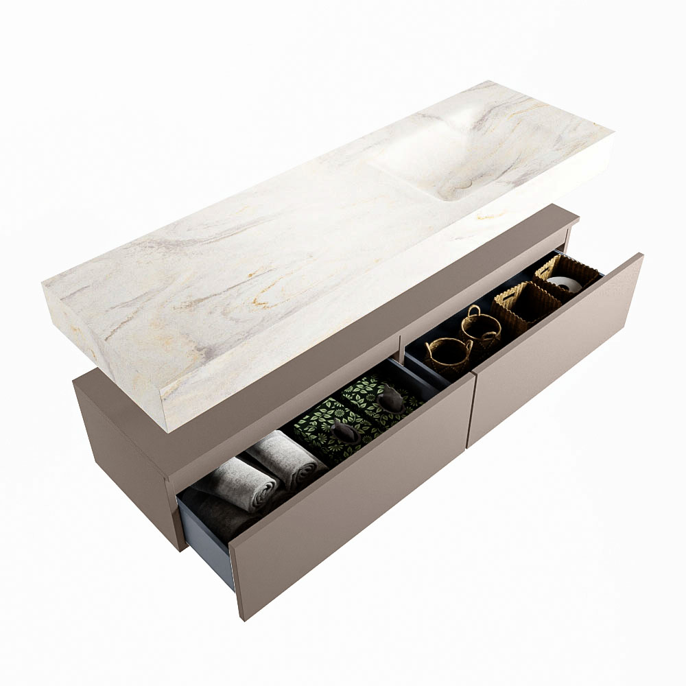 MONDIAZ ALAN-DLUX 150cm mueble de baño Smoke 2 cajones. Lavabo CLOUD Derecho sin orificios color Ostra. 6 MONDIAZ ALAN-DLUX 150cm mueble de baño Smoke 2 cajones. Lavabo CLOUD Derecho sin orificios color Ostra. - Imagen 6
