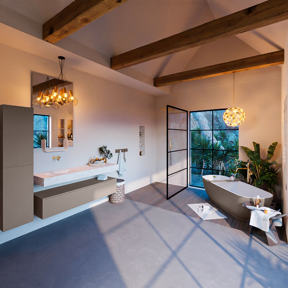 MONDIAZ ALAN-DLUX 150cm mueble de baño Smoke 1 cajón. Lavabo CLOUD Izquierda sin orificios color Ostra. 3 MONDIAZ ALAN-DLUX 150cm mueble de baño Smoke 1 cajón. Lavabo CLOUD Izquierda sin orificios color Ostra. - Imagen 3