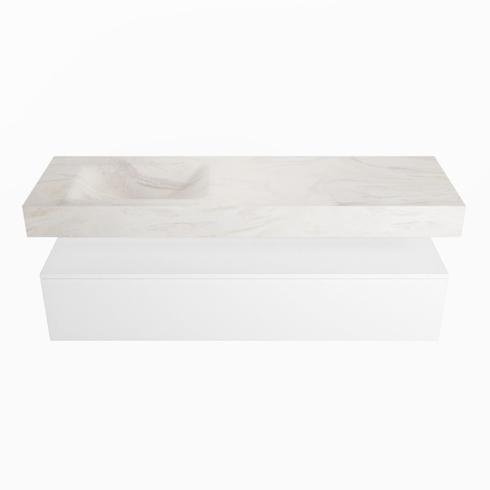 MONDIAZ ALAN-DLUX 150cm mueble de baño Talc 1 cajón. Lavabo CLOUD Izquierda sin orificios color Ostra. 4 MONDIAZ ALAN-DLUX 150cm mueble de baño Talc 1 cajón. Lavabo CLOUD Izquierda sin orificios color Ostra. - Imagen 4