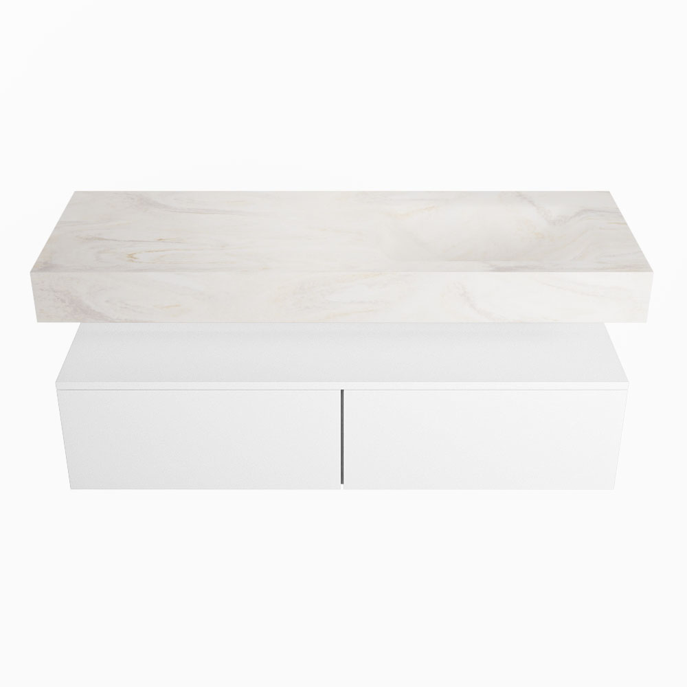 MONDIAZ ALAN-DLUX 130cm mueble de baño Talc 2 cajones. Lavabo CLOUD Derecho sin orificios color Ostra. 4 MONDIAZ ALAN-DLUX 130cm mueble de baño Talc 2 cajones. Lavabo CLOUD Derecho sin orificios color Ostra. - Imagen 4