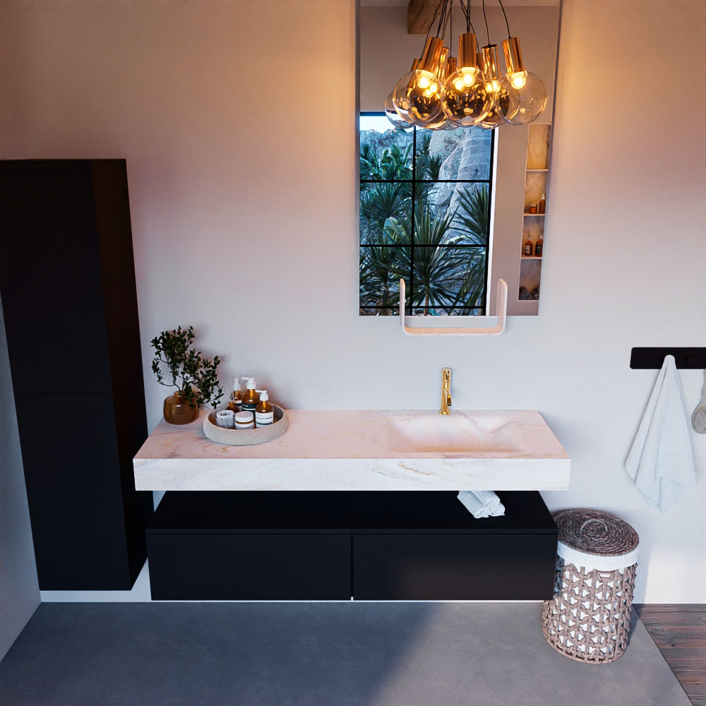 MONDIAZ ALAN-DLUX 150cm mueble de baño Urban 2 cajones. Lavabo CLOUD Derecho 1 orificio color Ostra. 2 MONDIAZ ALAN-DLUX 150cm mueble de baño Urban 2 cajones. Lavabo CLOUD Derecho 1 orificio color Ostra. - Imagen 2