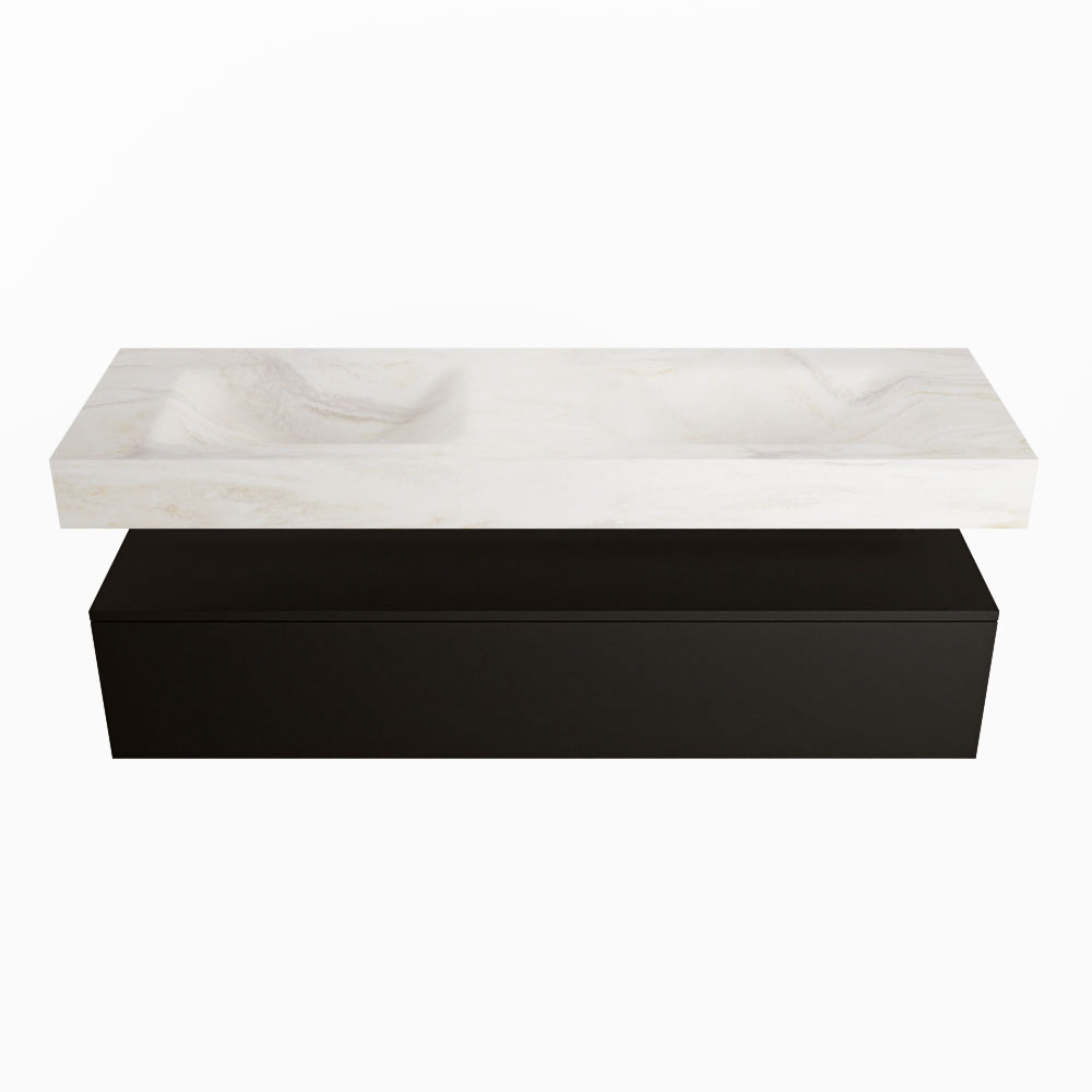 MONDIAZ ALAN-DLUX 150cm mueble de baño Urban 1 cajón. Lavabo CLOUD Doble sin orificios color Ostra. 4 MONDIAZ ALAN-DLUX 150cm mueble de baño Urban 1 cajón. Lavabo CLOUD Doble sin orificios color Ostra. - Imagen 4