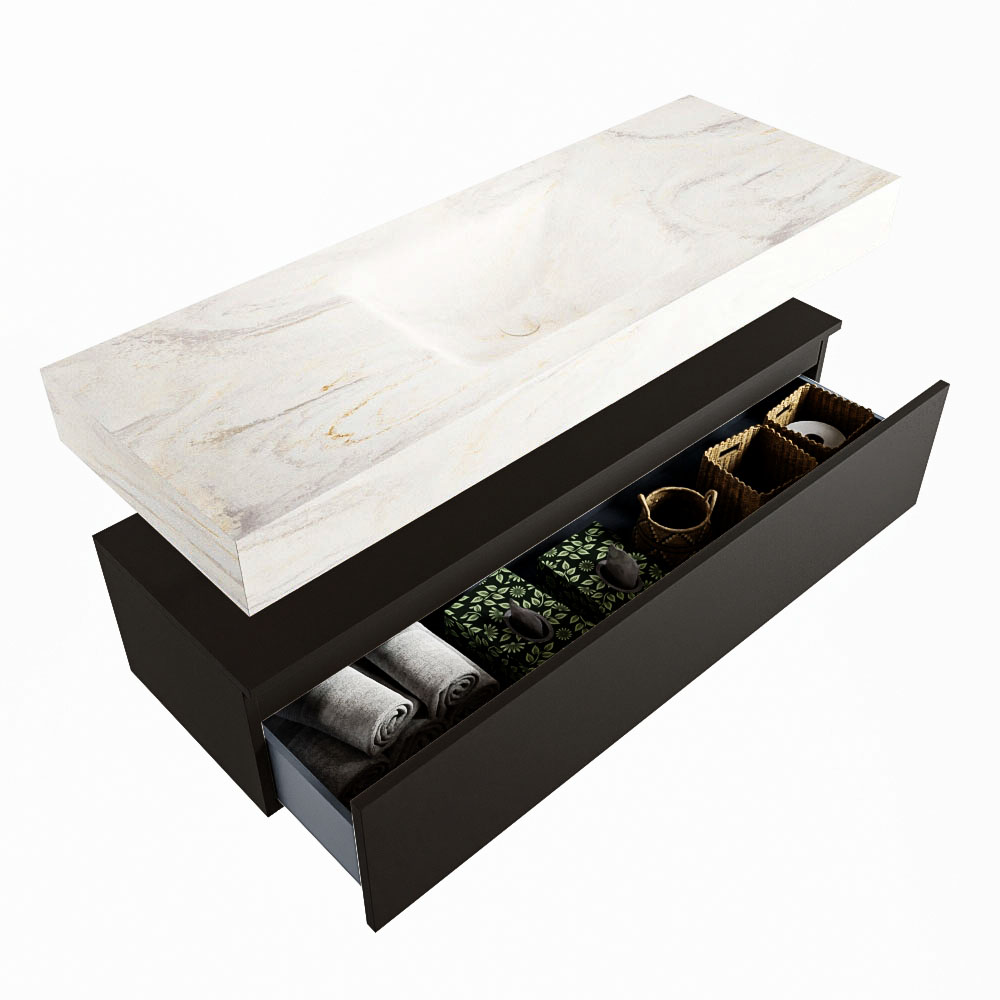 MONDIAZ ALAN-DLUX 130cm mueble de baño Urban 1 cajón. Lavabo CLOUD Centro sin orificios color Ostra. 6 MONDIAZ ALAN-DLUX 130cm mueble de baño Urban 1 cajón. Lavabo CLOUD Centro sin orificios color Ostra. - Imagen 6
