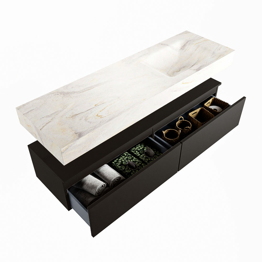 MONDIAZ ALAN-DLUX 150cm mueble de baño Urban 2 cajones. Lavabo CLOUD Derecho 1 orificio color Ostra. 6 MONDIAZ ALAN-DLUX 150cm mueble de baño Urban 2 cajones. Lavabo CLOUD Derecho 1 orificio color Ostra. - Imagen 6