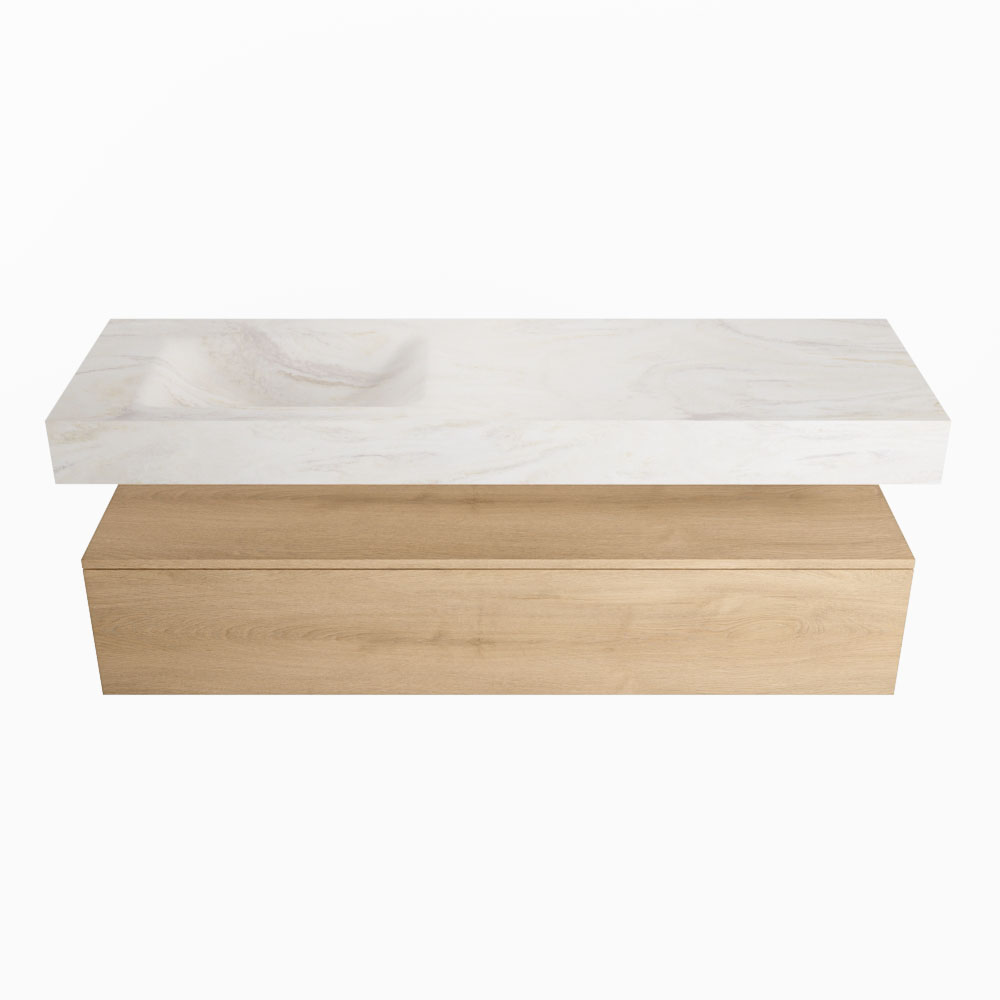 MONDIAZ ALAN-DLUX 150cm mueble de baño Washed Oak 1 cajón. Lavabo CLOUD Izquierda 1 orificio color Ostra. 4 MONDIAZ ALAN-DLUX 150cm mueble de baño Washed Oak 1 cajón. Lavabo CLOUD Izquierda 1 orificio color Ostra. - Imagen 4