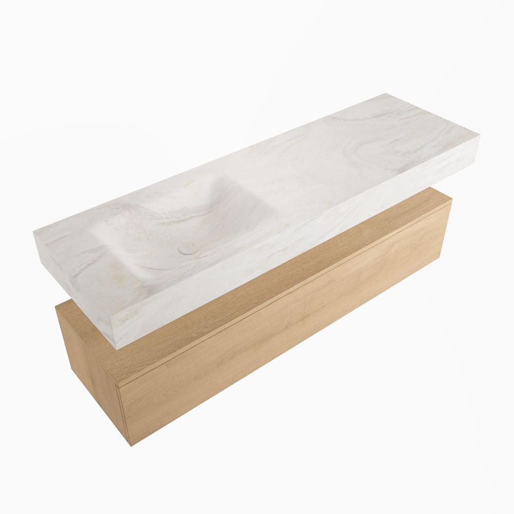 MONDIAZ ALAN-DLUX 150cm mueble de baño Washed Oak 1 cajón. Lavabo CLOUD Izquierda 1 orificio color Ostra. 5 MONDIAZ ALAN-DLUX 150cm mueble de baño Washed Oak 1 cajón. Lavabo CLOUD Izquierda 1 orificio color Ostra. - Imagen 5