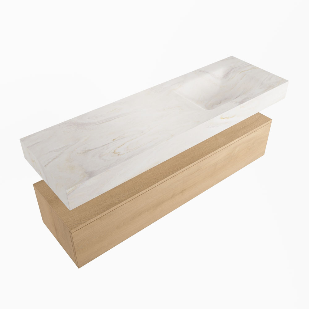 MONDIAZ ALAN-DLUX 150cm mueble de baño Washed Oak 1 cajón. Lavabo CLOUD Derecho 1 orificio color Ostra. 5 MONDIAZ ALAN-DLUX 150cm mueble de baño Washed Oak 1 cajón. Lavabo CLOUD Derecho 1 orificio color Ostra. - Imagen 5