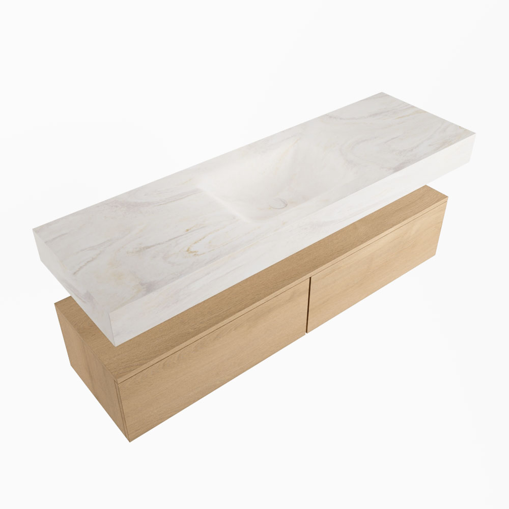 MONDIAZ ALAN-DLUX 150cm mueble de baño Washed Oak 2 cajones. Lavabo CLOUD Centro sin orificios color Ostra. 5 MONDIAZ ALAN-DLUX 150cm mueble de baño Washed Oak 2 cajones. Lavabo CLOUD Centro sin orificios color Ostra. - Imagen 5